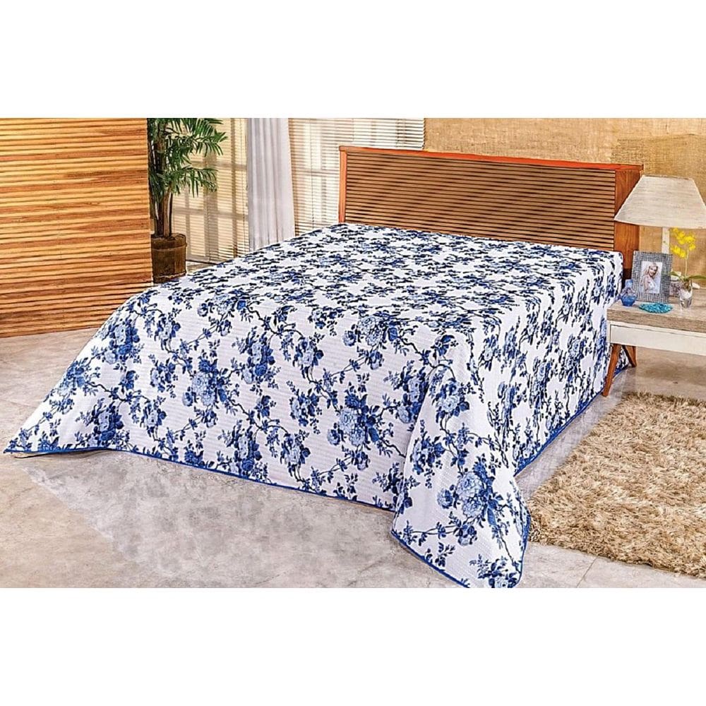 Cobre Leito Colcha Avulso Piquet Floral Casal Queen Hotel