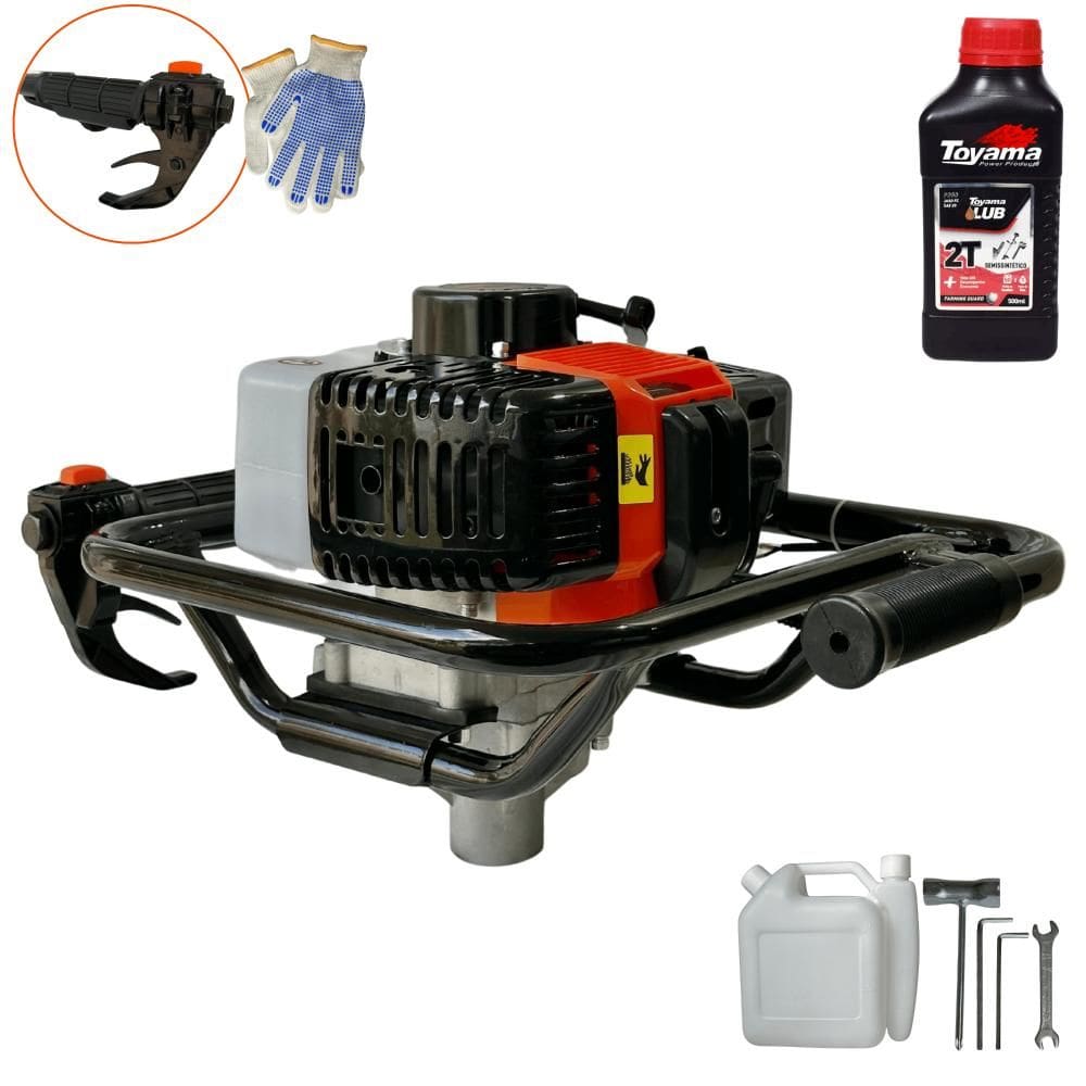 Perfurador de Solo Perfuratriz Sem Broca Vant VPS-52 À Gasolina 52cc 2HP 6.500rpm Motor 2 Tempos Profissional de Alta Performance + ÓLEO TOYAMA