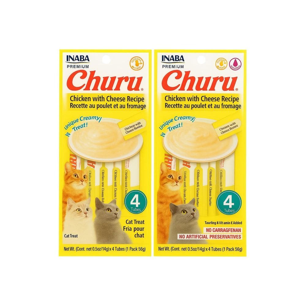 Kit 2 Petisco Cremoso Para Gato Churu Frango Queijo