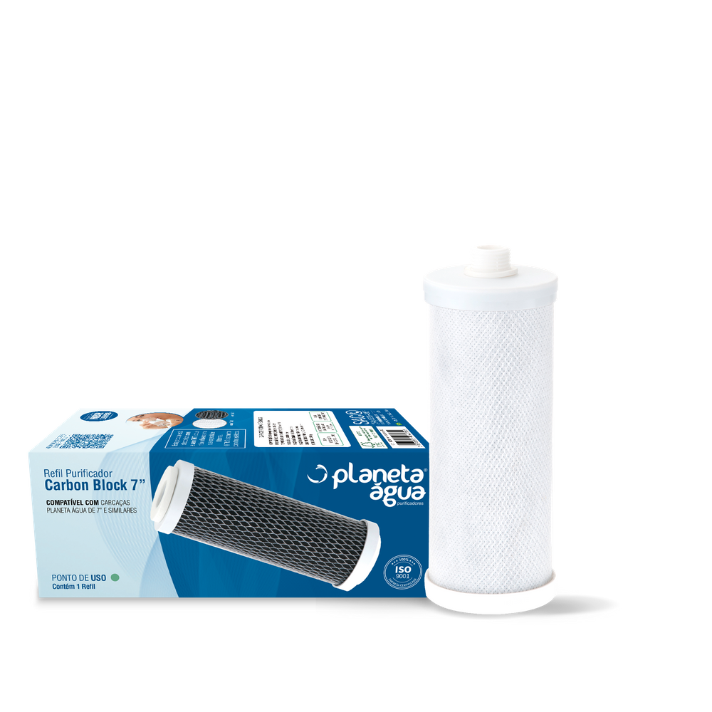 Refil Carbon Block 7 Planeta Água Compatível Carc