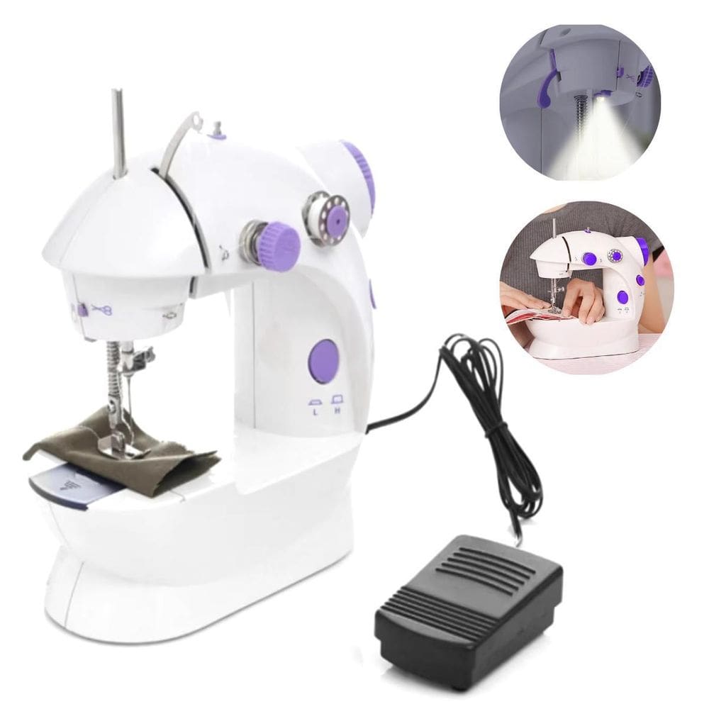 Kit Máquina De Costura Com Pedal Automática Portátil
