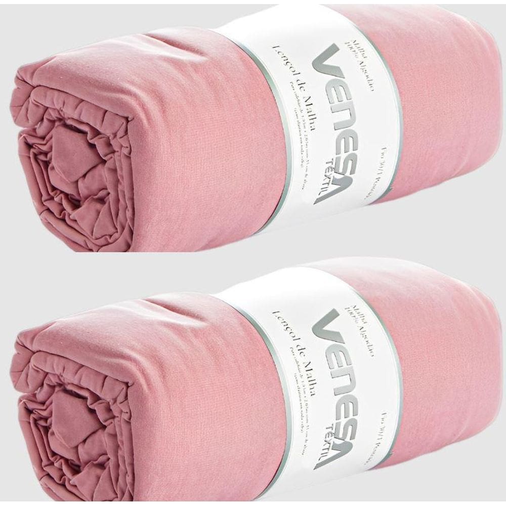 Kit 2 Lençóis De Malha Casal Super King Venesa