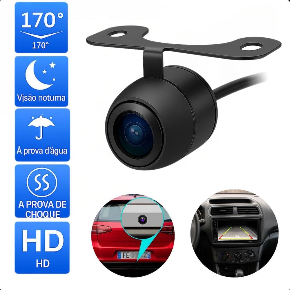 Câmera De Ré Automotiva Universal Hd