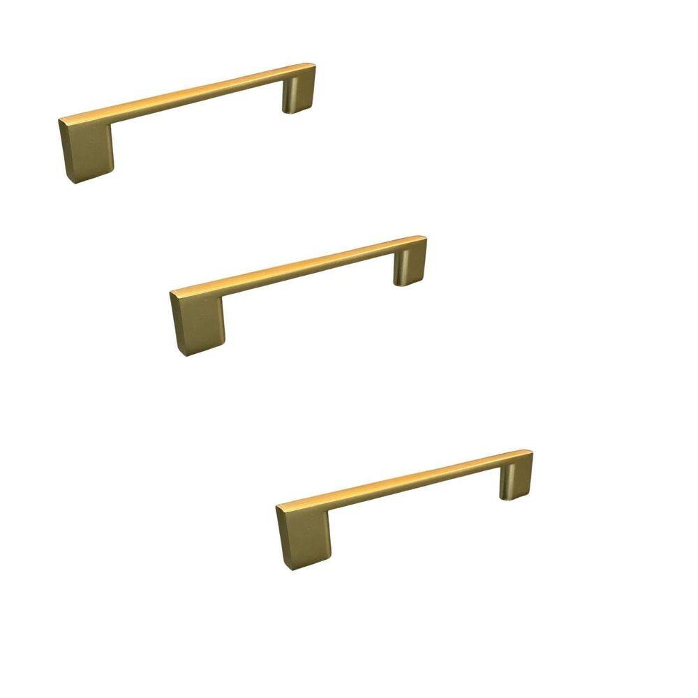 Kit 3 Puxador Dourado Il 950 Metal 96Mm Com Parafusos