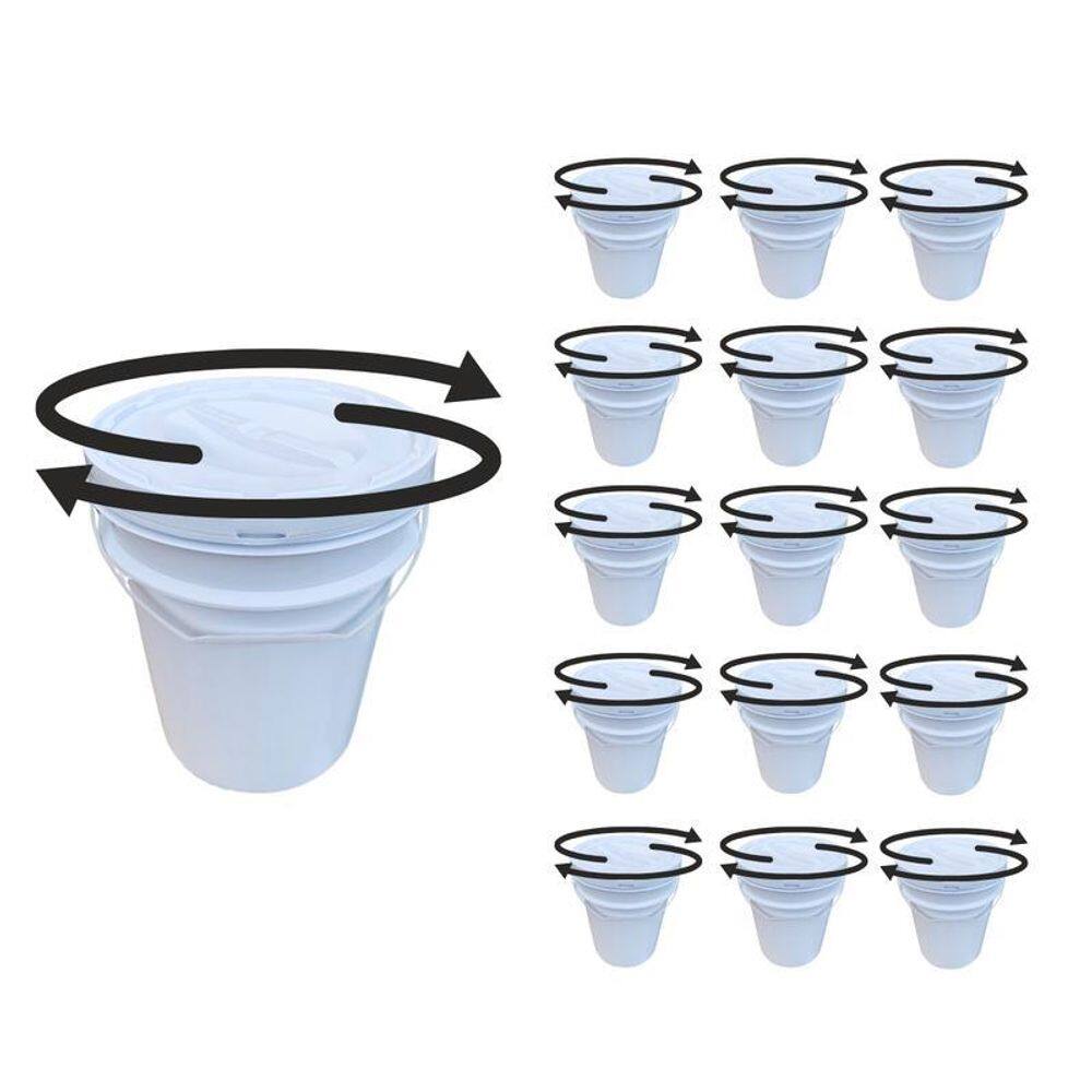 Balde 20Lts Tampa De Rosca Para Plantar Mudas - Kit 15 Pçs