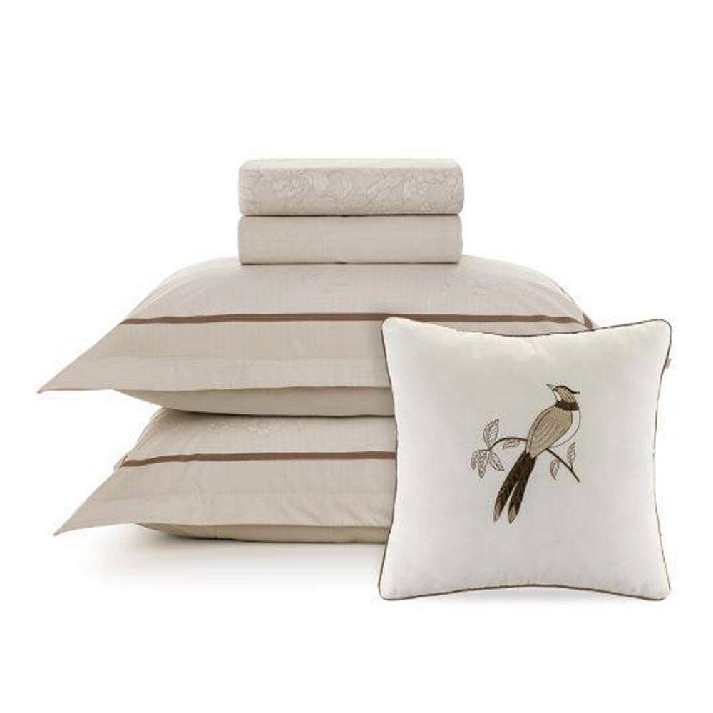 Jogo De Cama Queen Com Capa Almofada 200 Fios Mallu Karsten