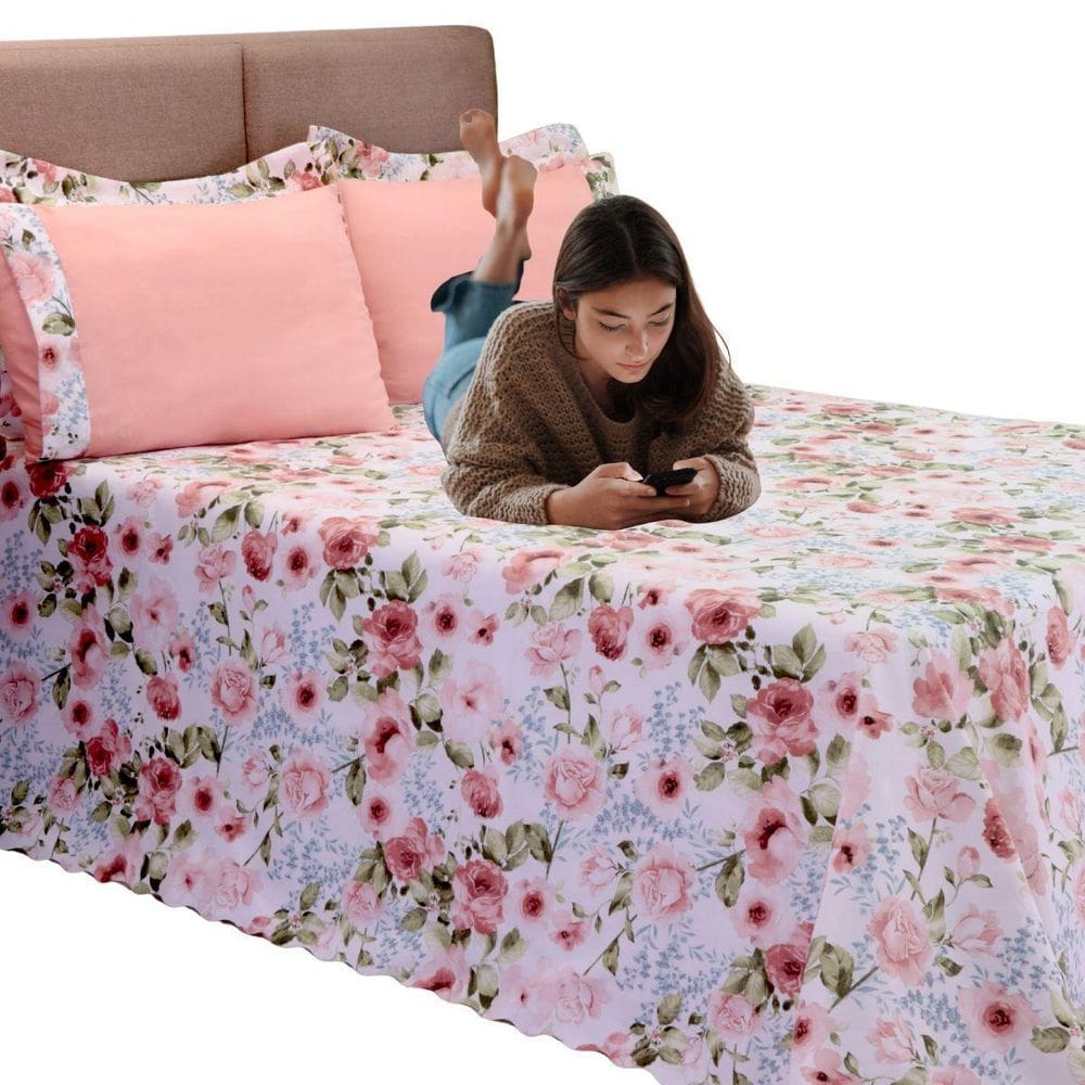 Kit 3 Pçs Cobre Leito Colcha Casal Queen Bel Estilo Conforto