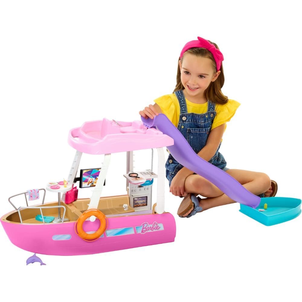 Conjunto de brinquedos Barbie Dream Boat com mais de 20 acessórios temáticos do oceano