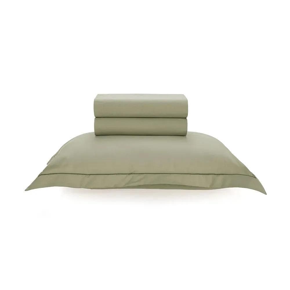Jogo De Cama Solteiro 200 Fios Deliz Karsten Salvia / Verde