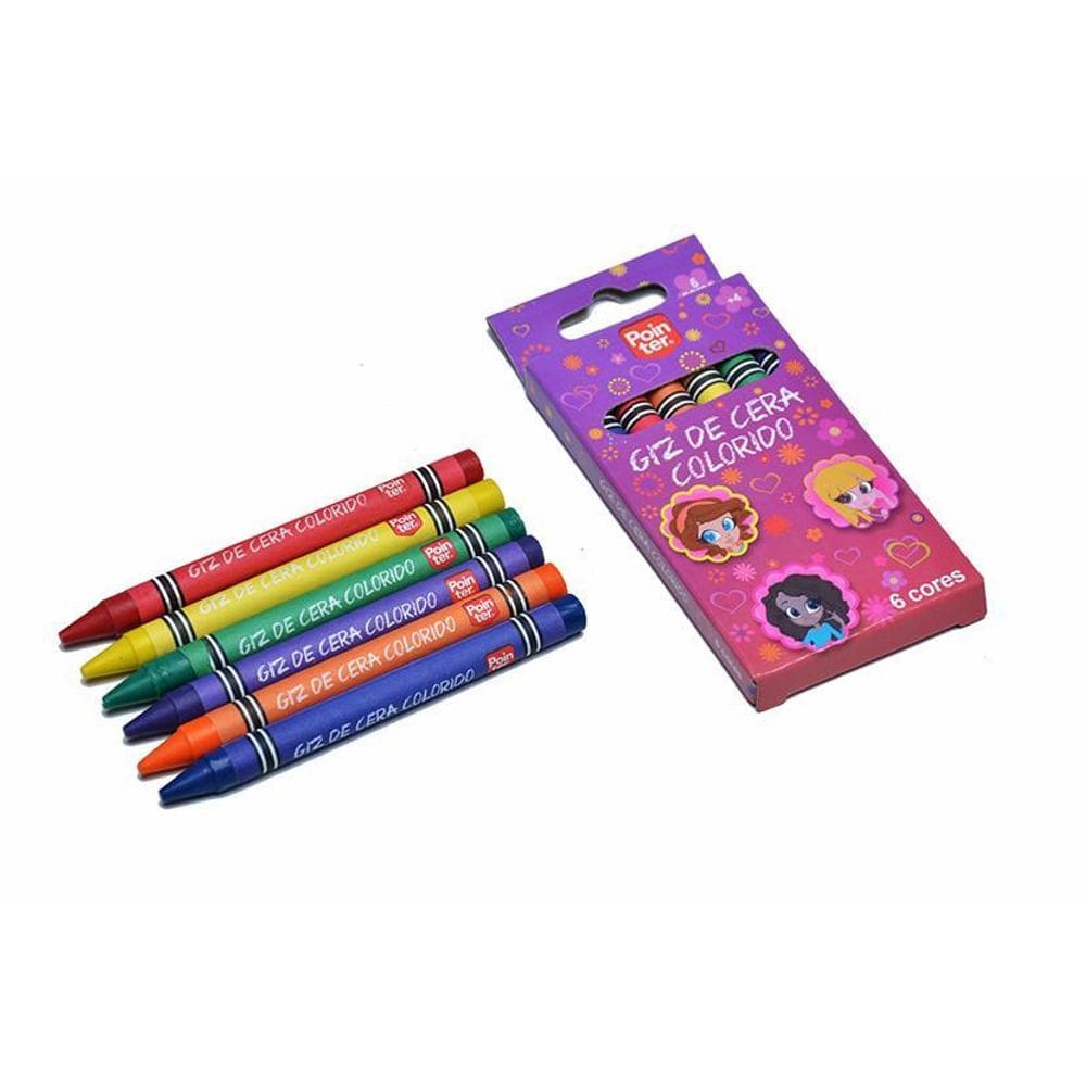 Giz De Cera Colorido 06 Peças Ma521356 - Pointer