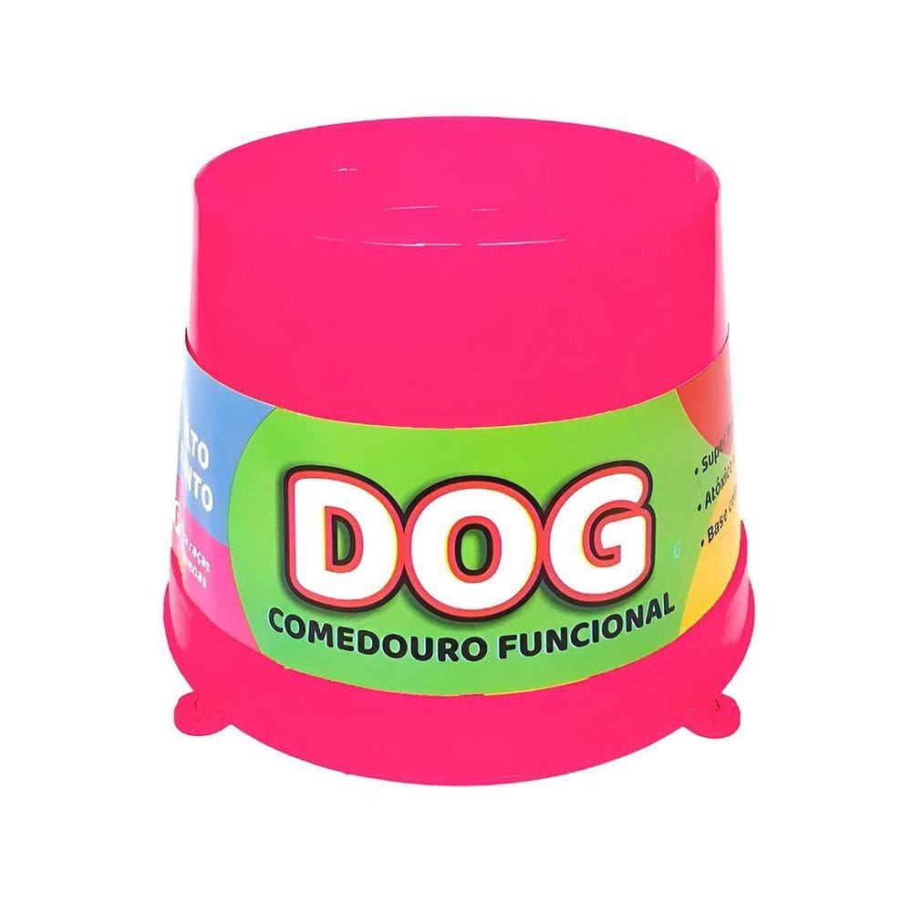 Comedouro Lento Alto Anti-Formiga Pet Rosa 250Ml Plástico