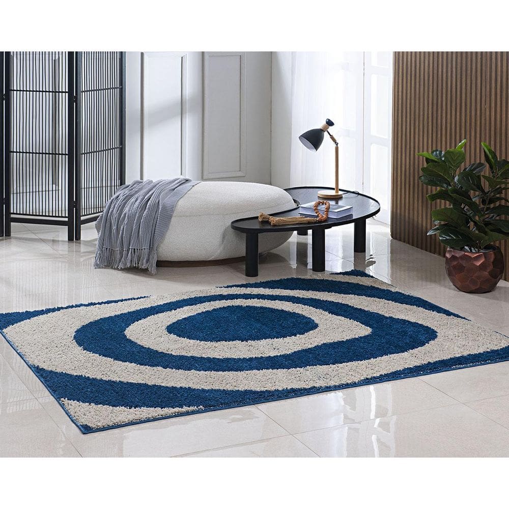 Tapete Sala Toque Macio 2,00X2,50 Linha Design Antid. Azul O