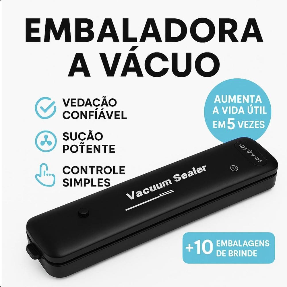Seladora Elétrica Bivolt Alimentos Vácuo Automática