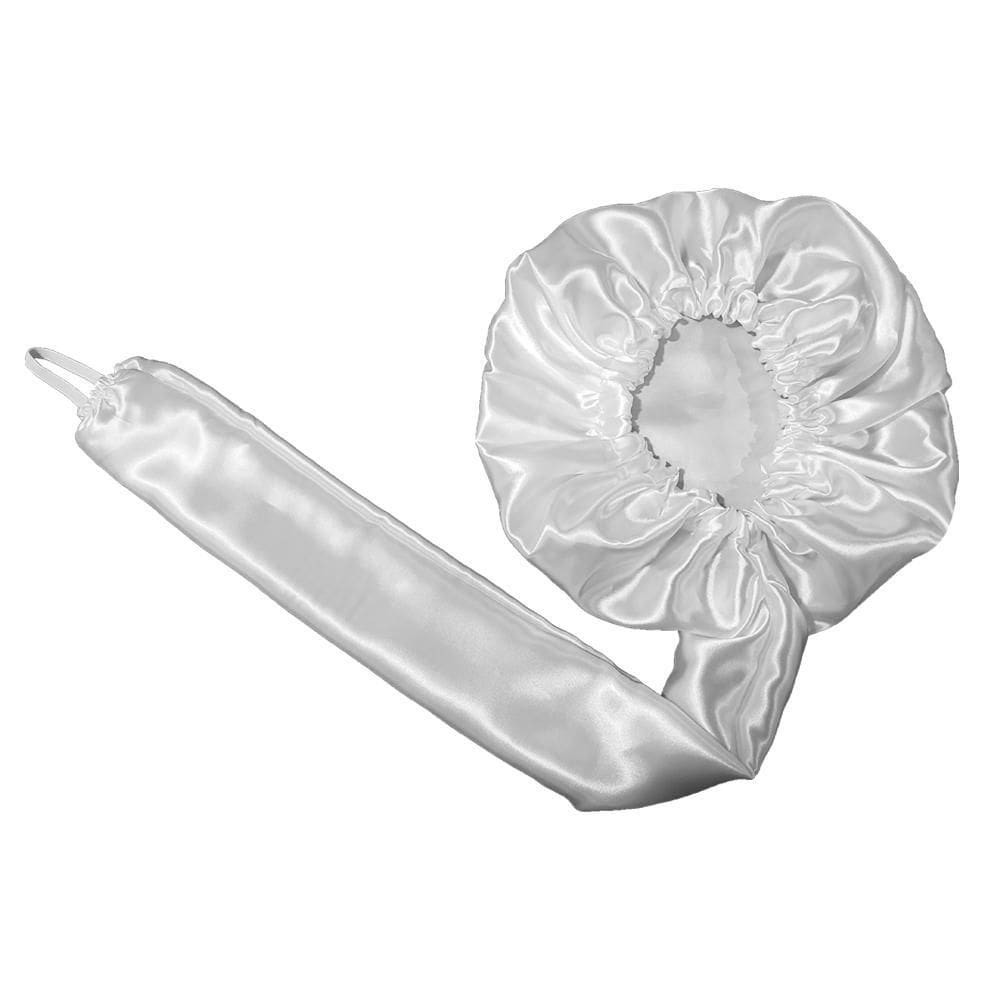 Kit 2 Touca Difusora Secadora Cetim Seda Anti Frizz Branca