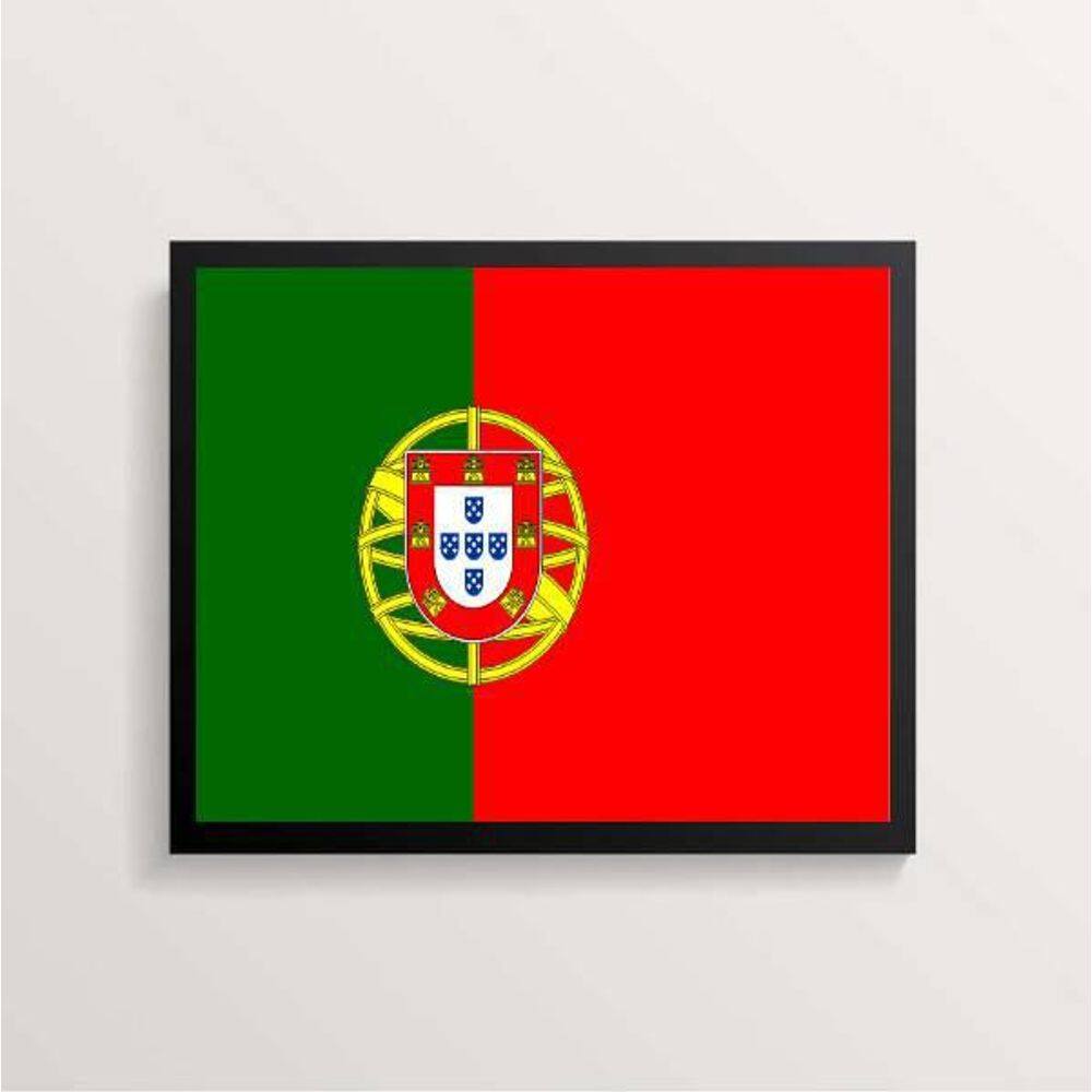 Quadro Decorativo Bandeira Portugal 45X34Cm