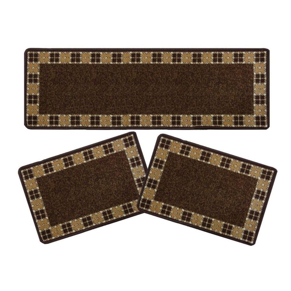 Kit 3 Pçs Tapete Boucle Cozinha Xadrez Niazitex