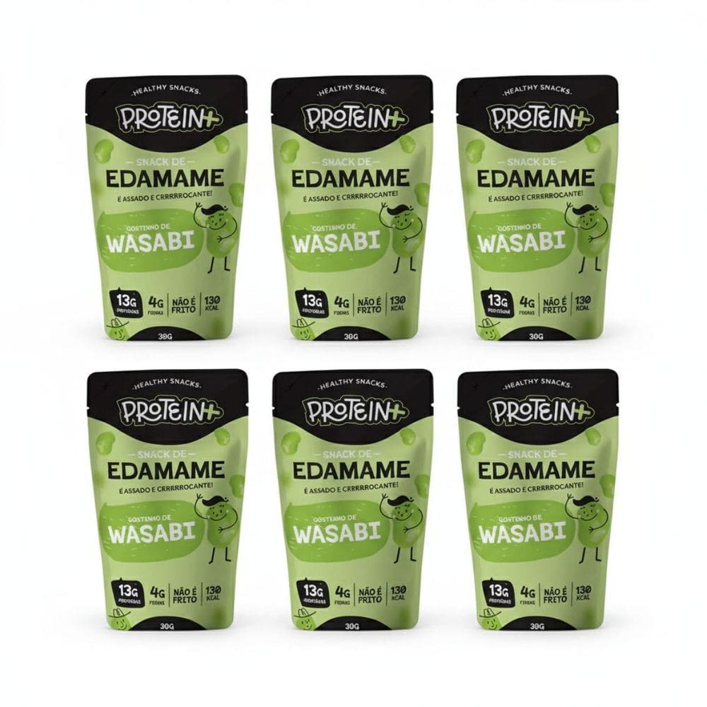 Kit 6 Edamame Wasabi Snack Fit 13G Proteina 30G Protein Plus