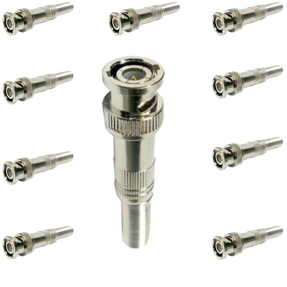 Kit Com 10 Conectores Bnc Com Mola Parafuso