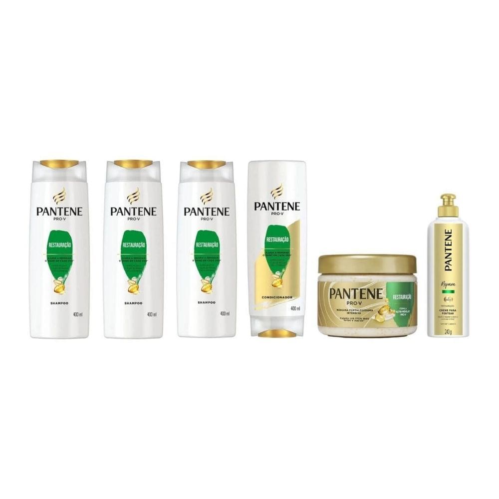 Kit Pantene Restauraçao 3 Sh 400Ml+Cond 400+Masc 270+Cr Pent