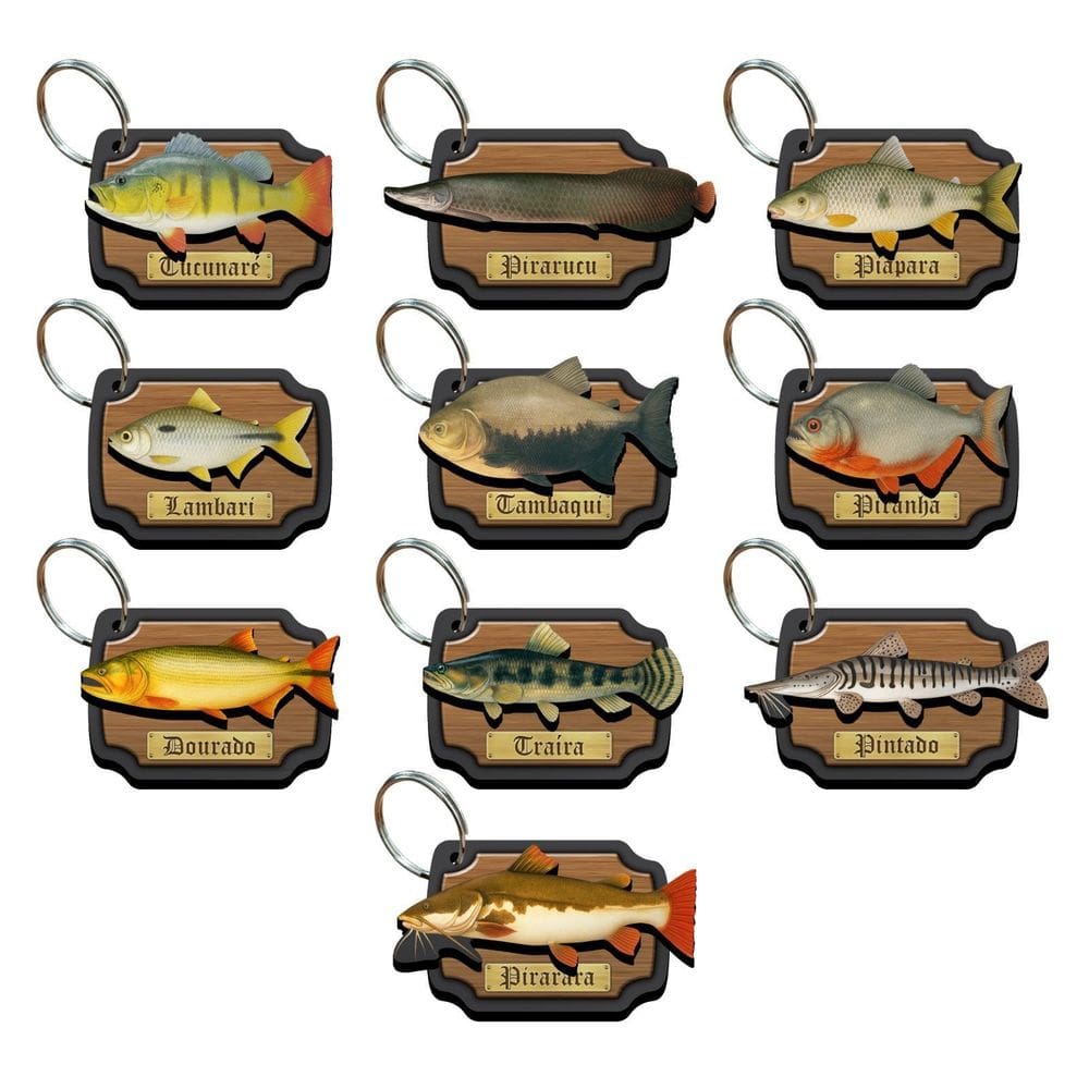 Chaveiros Modelos De Peixes Diversos Em Mdf 3D