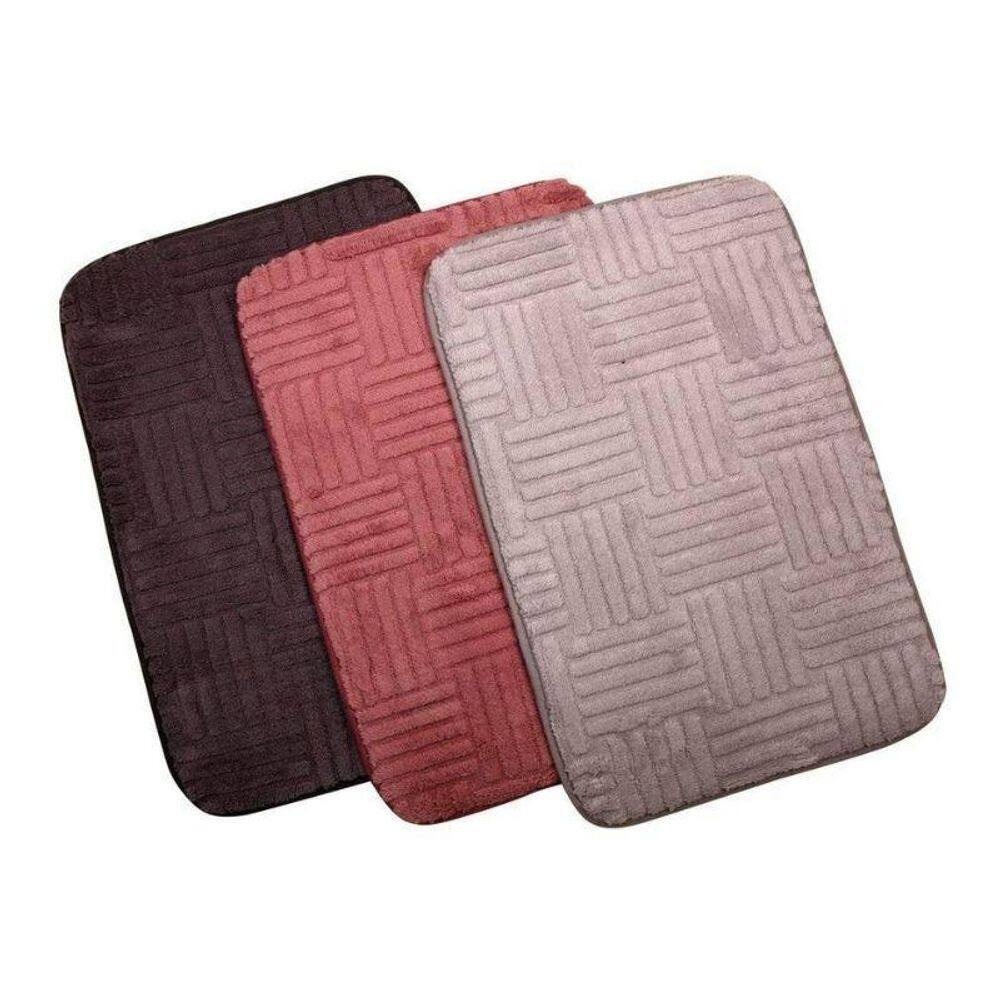 Tapete Retangular 40Cmx60Cm Antiderrapante Relevo Geométrico