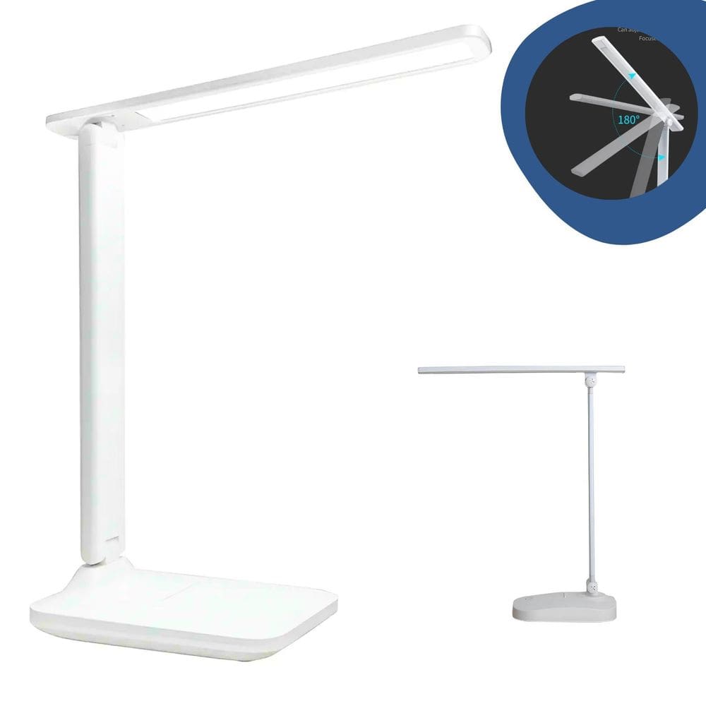 Luminária Abajur Articulada Luz Branca Usb Recarregável Estudo