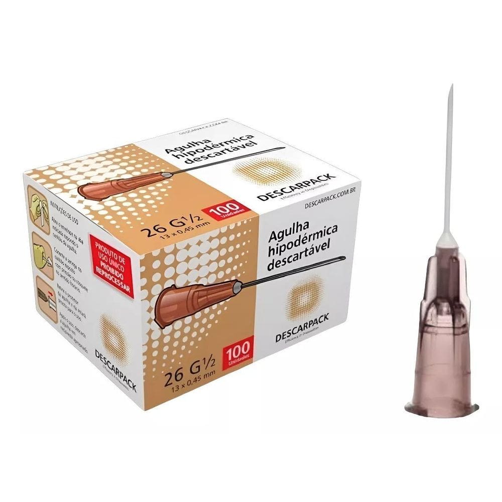 Agulha Descartável 13 X 4,5Mm Caixa 100Un Descarpack
