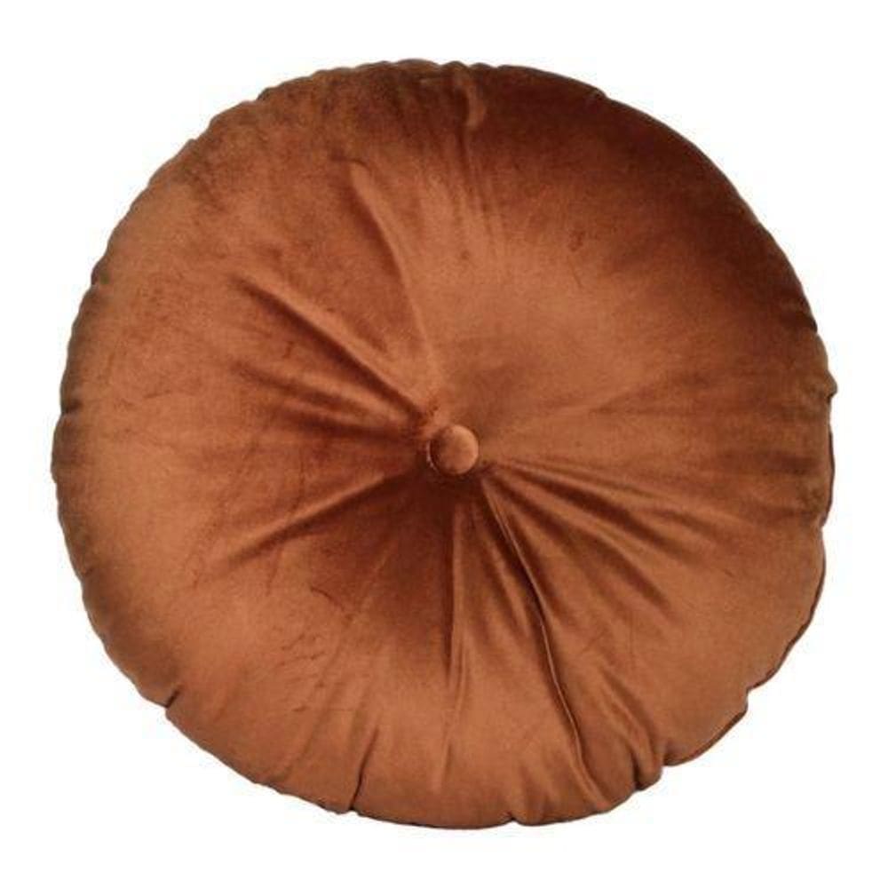 Almofada Redonda Terracota Com Botão 325 50Cm Belchior