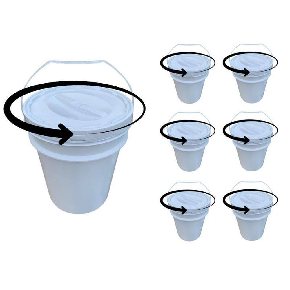 Balde 20Lts Tampa Rosqueavel Para Temakeria- Kit 6 Pçs