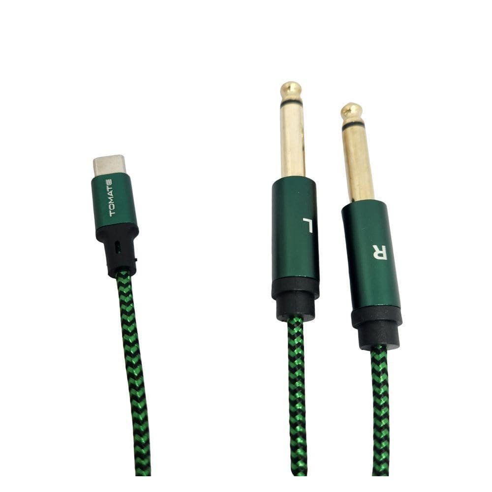 Cabo Auxiliar Áudio Tipo Usb C X P10 Duplo L R Stéreo 1M