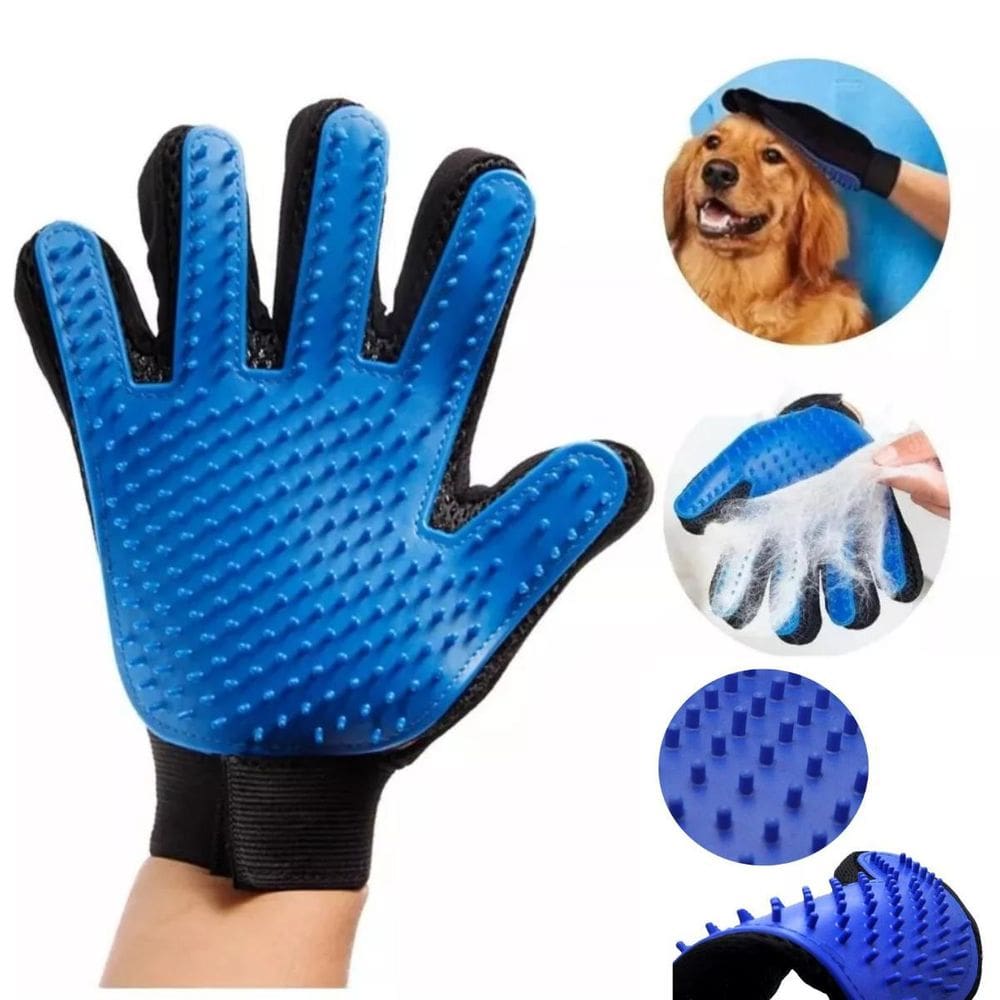 Luva Nano Magnética Azul Solução Pelos