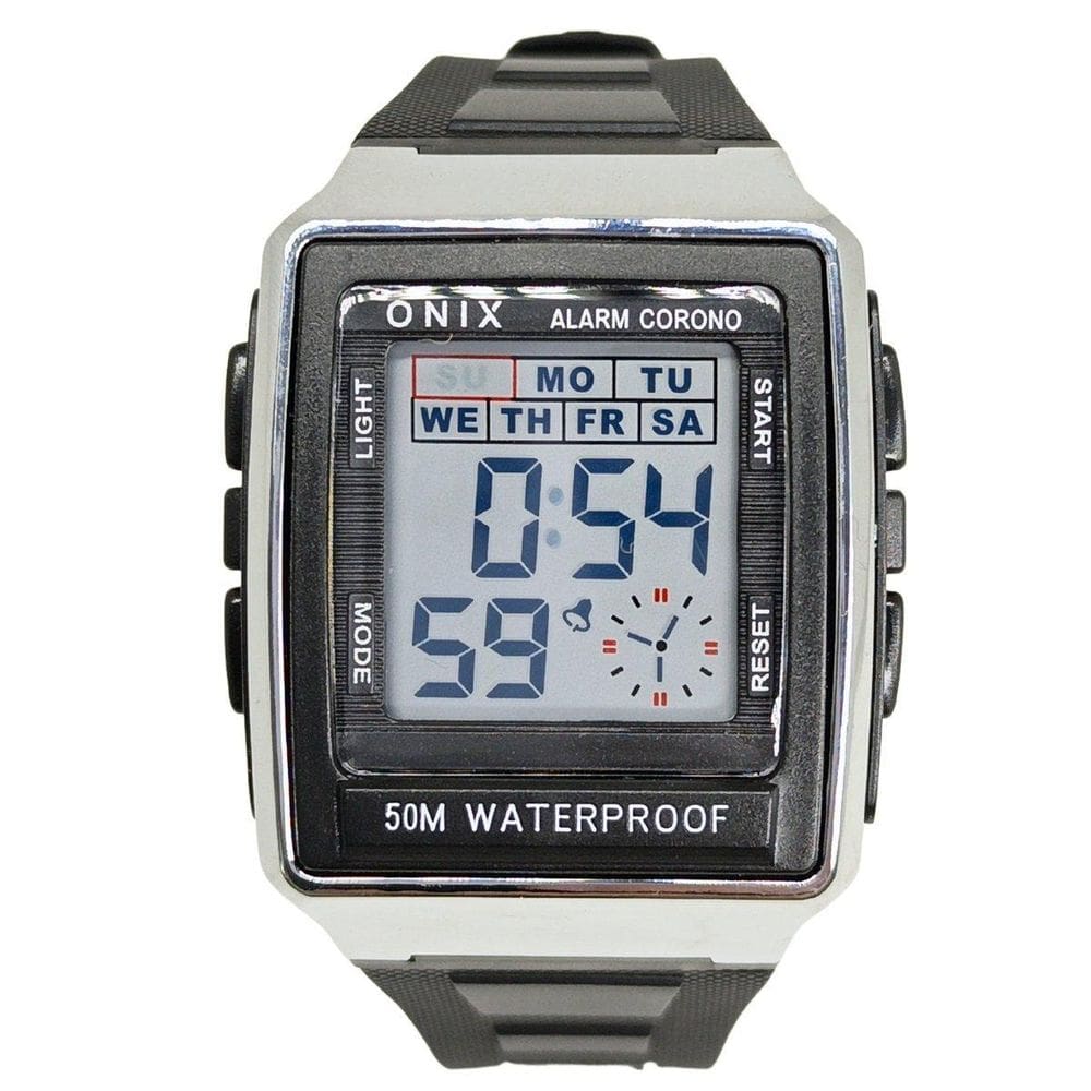 Relógio Masculino Onix Digital It-1805 Prata E Preto