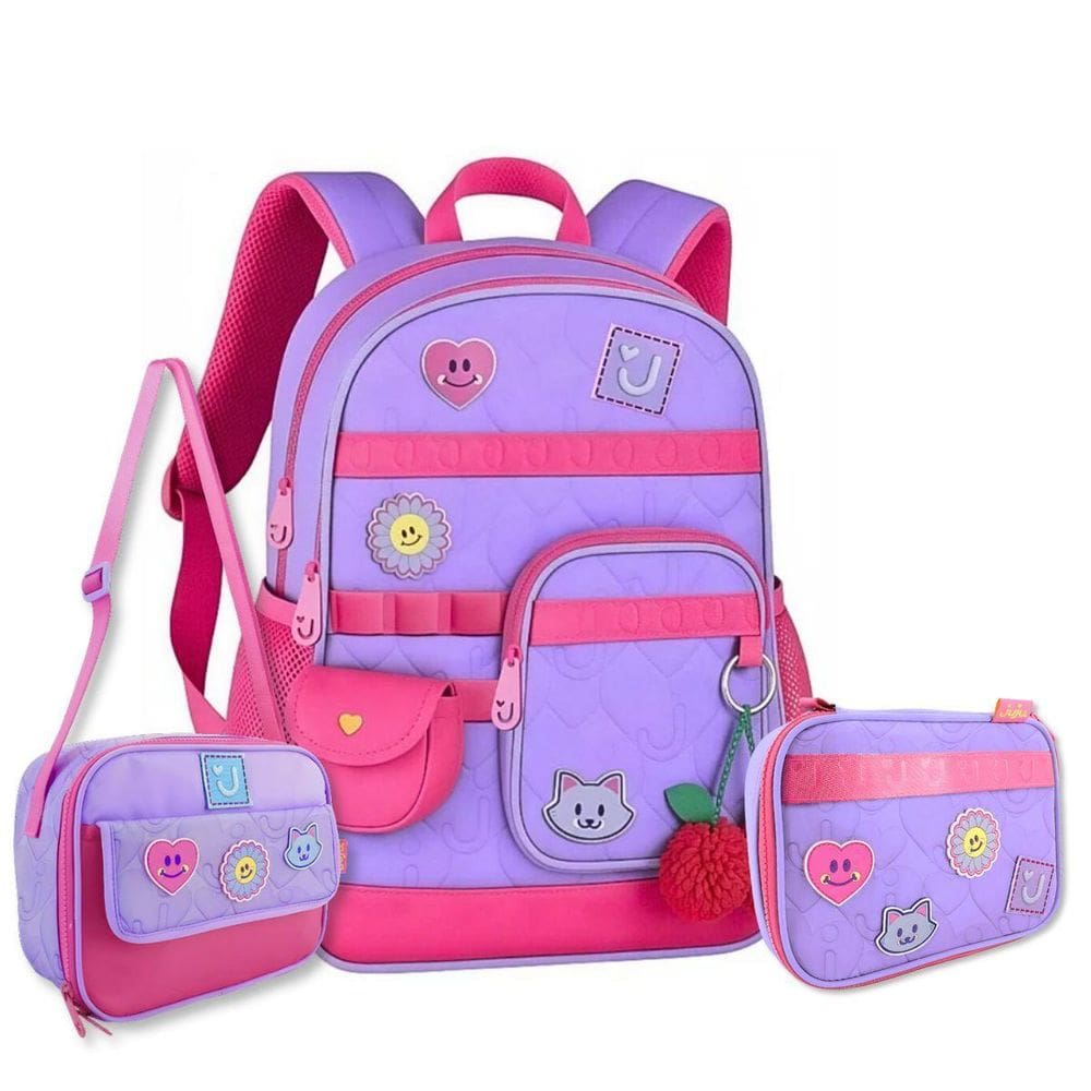 Mochila Juju Teofilo Kit Escolar Com Lancheira E Estojo Box