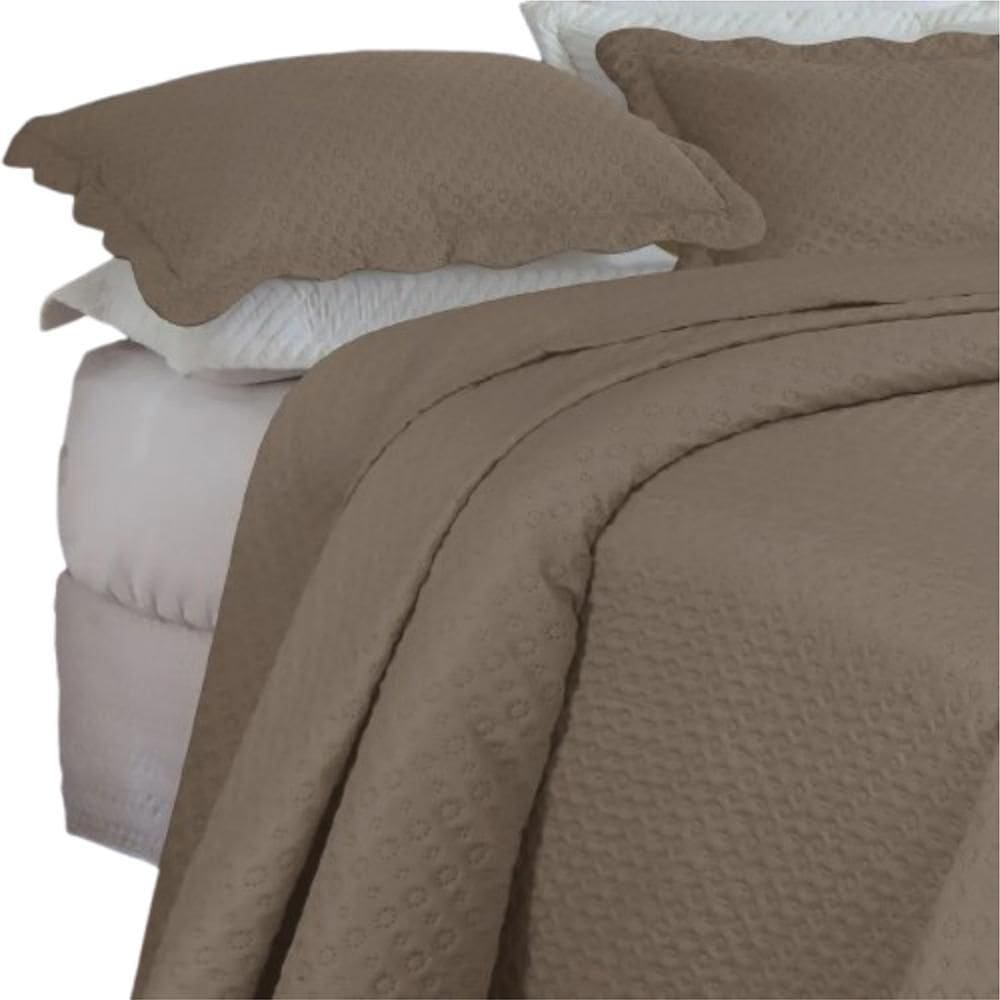 Colcha King Bella Dupla Face 03 Peças - Marrom