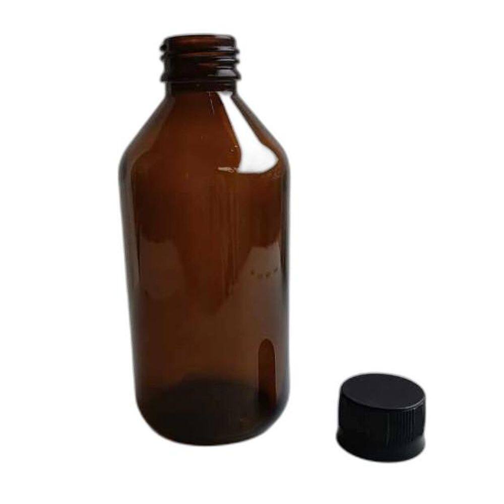 Frasco Vidro Ambar Tampa Lacre 250Ml Aromaterapia, Oleos