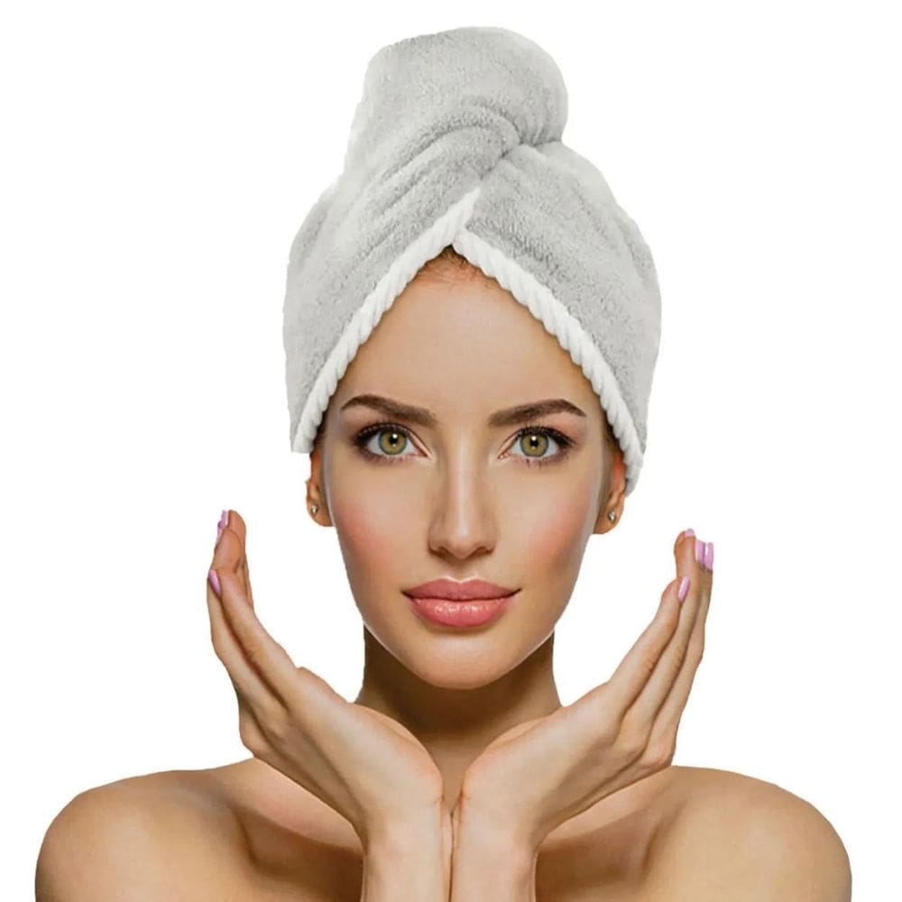 Touca De Cabelo Dupla Face Power Sec - Laço Home Cinza Claro