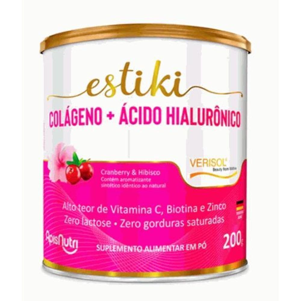 Estiki Colágeno + Ácido Hialurônico 200G Sabor: Cranberry