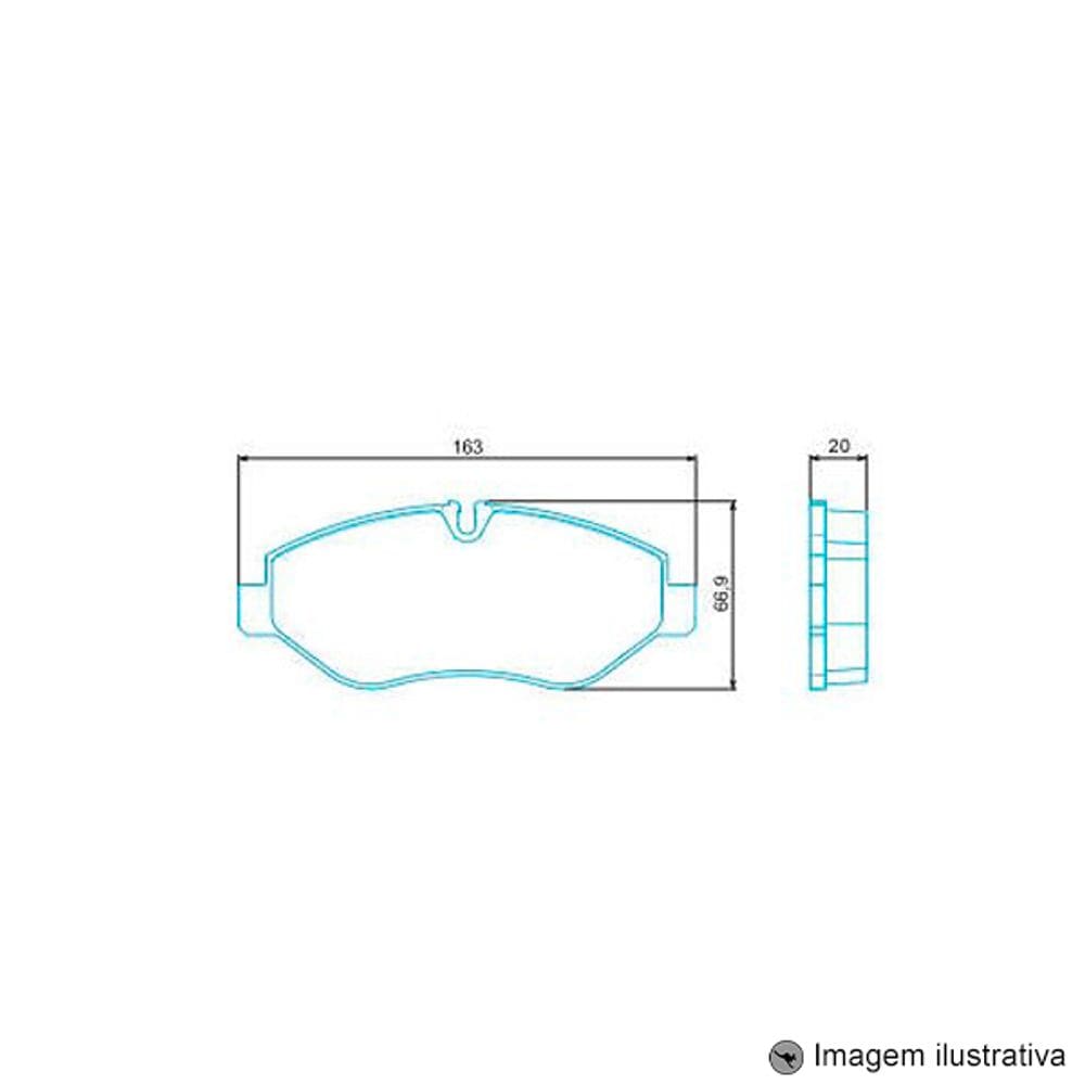Pastilha de Freio Dianteira Sprinter 415 CDI 12 / ... Vito 111 CDI Furgao 1.6 16 / ... sem Alarme