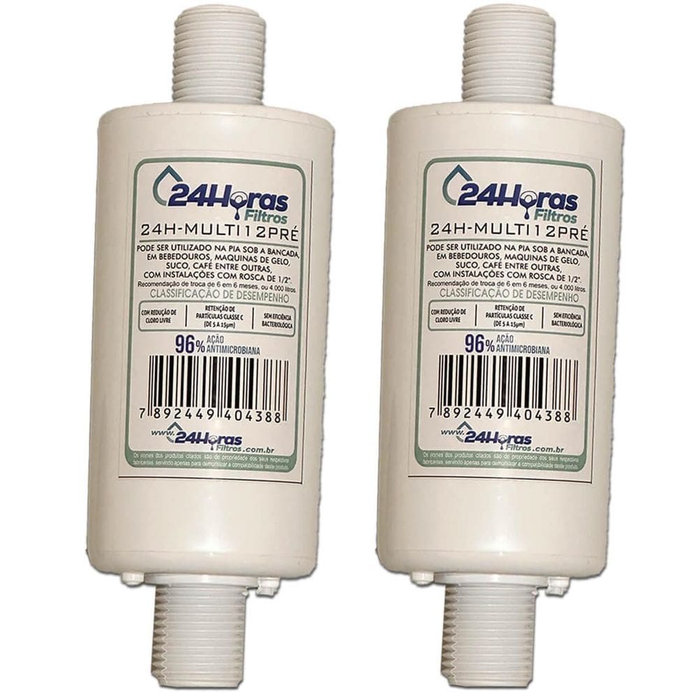 Kit 2 Refil Pré Filtro Água Universal Rosca 1/2 Adaptação