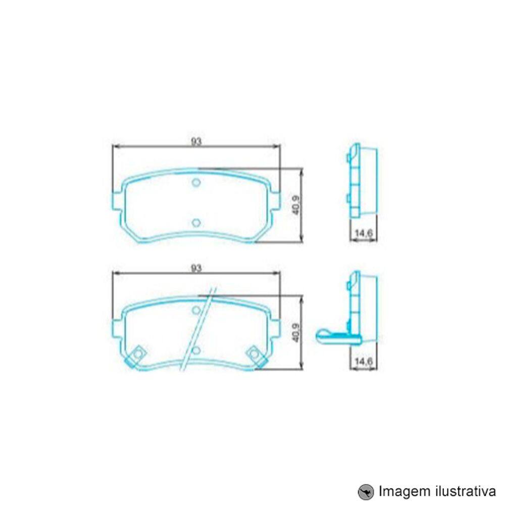 Pastilha de Freio Traseira I30 1.6 / 2.0 09 / ... Ix35 2.0L 16V com alarme sonono  com Anti Ruido