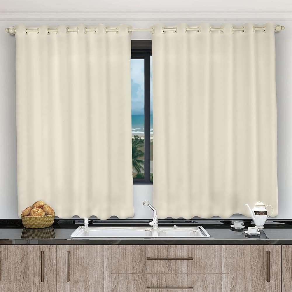 Cortina Voil Pérola 2,80X1,40 Forro Microfibra Sala Cozinha