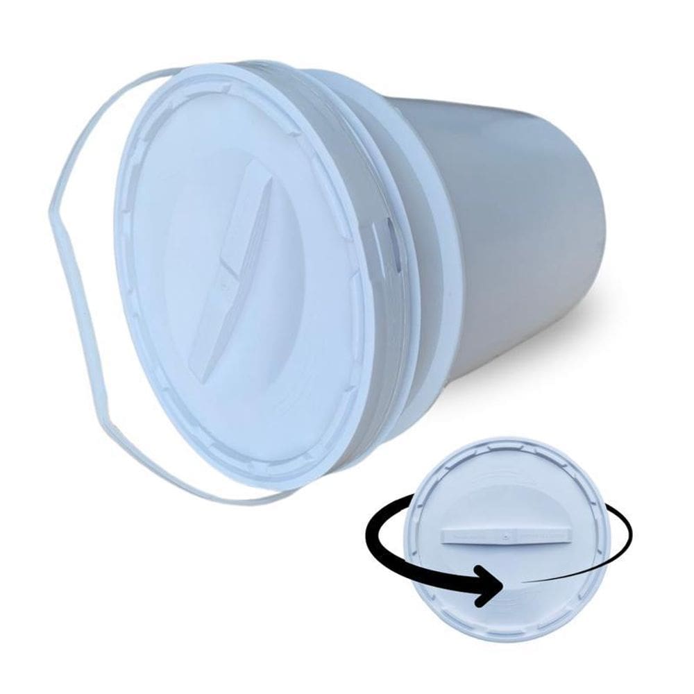 Balde Para Coleta 20 Litros E Tampa Rosca - Kit 18 Pçs