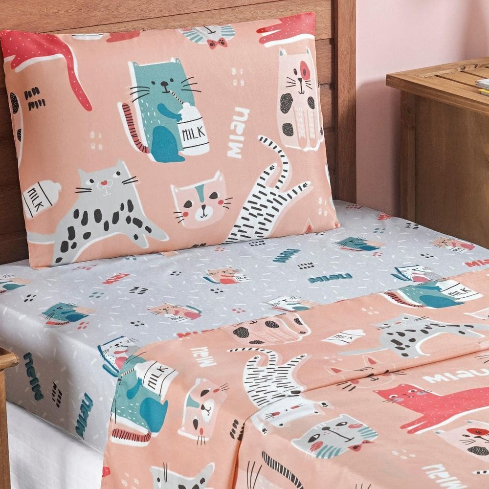 Lençol Infantil Menino Bouti Estampado 03 Peças 200 Fios