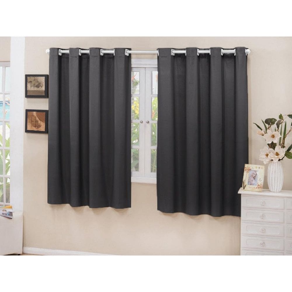 Cortina Cozinha Blecaute Tecido Preto 2,80X1,50 Corta Luz