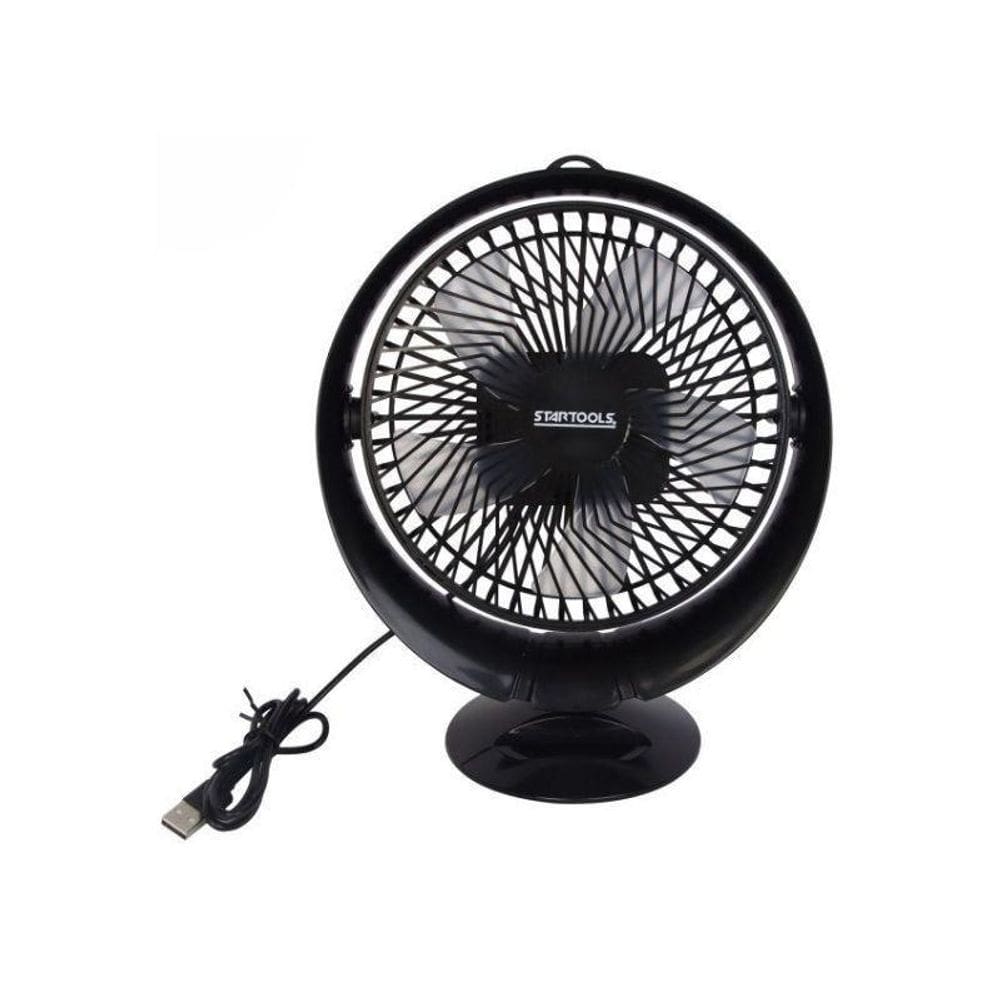 Ventilador De Mesa Preto Usb Silencioso 02 Velocidades 7,5W