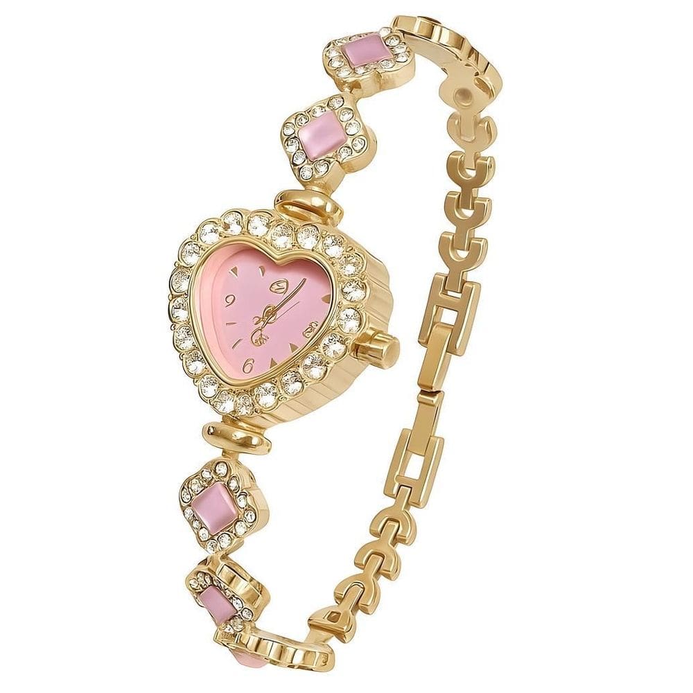 Relógio Feminino Coração Brilhante Leve Pequeno Delicado