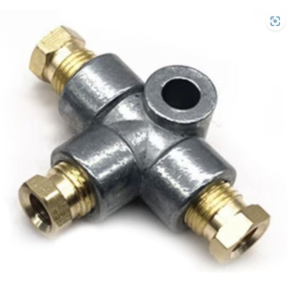 Conector T 3 Vias 10Mm Macho Tubo Mangueira Freio Carro Moto