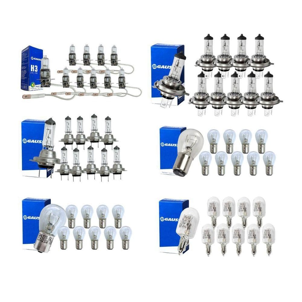 Kit 60 Lâmpadas H3 H4 H7 1 Polo 2 Polo Pingão 12V Gauss