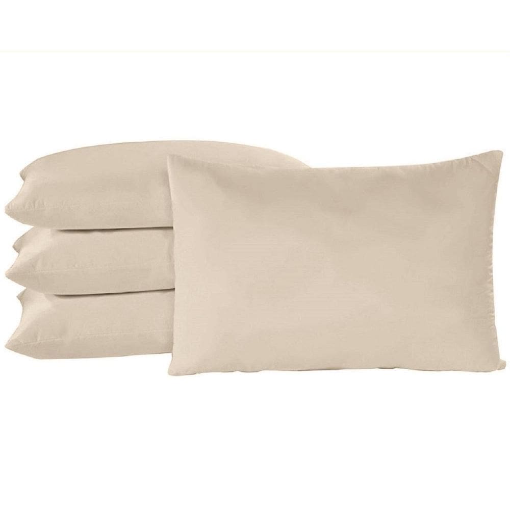 Kit 2 Fronhas Bege Algodão Percal 150 Fios Para Travesseiros