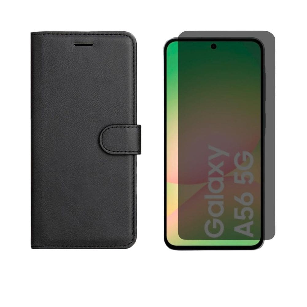 Capa Carteira + Pelicula Vidro Privativa Para Samsung A56